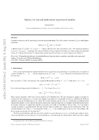Duality for Real and Multivariate Exponential Families
