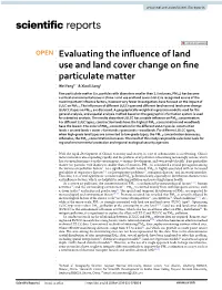 Evaluating the Influence of Land Use and Land Cover Change on Fine