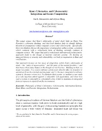 Kant, Cybernetics, and Cybersecurity: Integration and Secure Computation