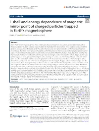 L-Shell and Energy Dependence of Magnetic Mirror Point of Charged