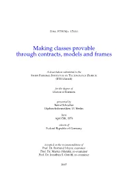 Making Classes Provable Through Contracts, Models and Frames