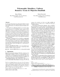 Polymorphic Identifiers: Uniform Resource Access in Objective-Smalltalk