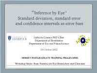 Standard Deviation, Standard Error and Confidence Intervals As Error Bars