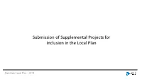 Submission of Supplemental Projects for Inclusion in the Local Plan