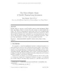 The Musical Kinetic Shape: a Variable Tension String Instrument