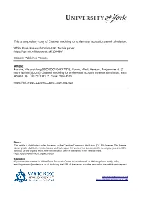 Channel Modeling for Underwater Acoustic Network Simulation