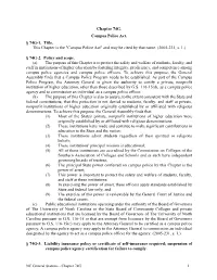 Chapter 74G. Campus Police Act. § 74G-1. Title. This Chapter Is the "Campus Police Act" and May Be Cited by That Name