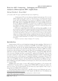 Debugging and Performance Analysis of Heterogenous HPC Applications