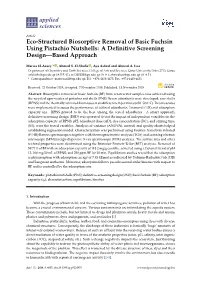 Eco-Structured Biosorptive Removal of Basic Fuchsin Using Pistachio Nutshells: a Deﬁnitive Screening Design—Based Approach