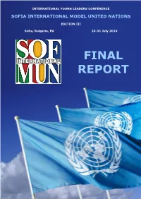 FINAL REPORT of SOFIMUN 2010