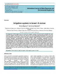Irrigation System in Israel: a Review