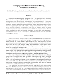 Managing Virtual Interactions with Theory, Boundaries and Choice