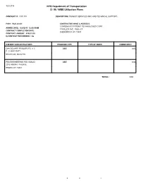NYS Department of Transportation D / M / WBE Utilization Plans