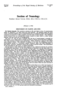 Section of Neurology President-JULLAN TAYLOR, C.B.E., M.S., F.R.C.S., F.R.A.C.S
