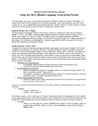 7Th MLA Format Hando