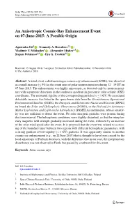 An Anisotropic Cosmic-Ray Enhancement Event on 07-June-2015: a Possible Origin