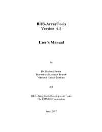 BRB-Arraytools Version 4.6 User's Manual