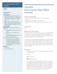 Crater: How Cosmic Rays Affect Humans