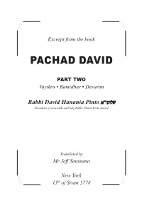Pachad David on the Torah Part