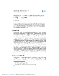 Property T and Amenable Transformation Group C ∗-Algebras