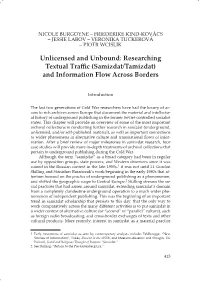 Samizdat/Tamizdat) and Information Flow Across Borders