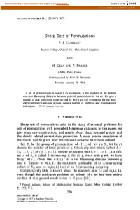 Sharp Sets of Permutations