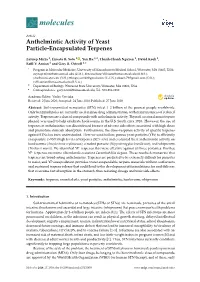 Anthelmintic Activity of Yeast Particle-Encapsulated Terpenes