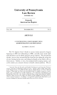 Constraining Certiorari Using Administrative Law Principles