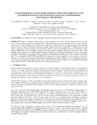 Flood Modeling and Hazard Mapping Using Hypothetical and Extreme Rainfall Events in Bued-Angalacan River Basin, Pangasinan, Philippines
