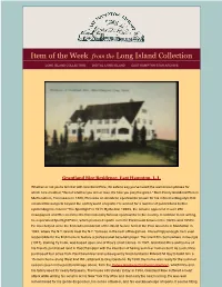 Item of the Week from the Long Island Collection