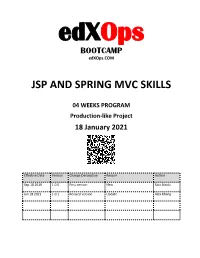 Jsp and Spring Mvc Skills