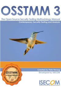 OSSTMM 3 – the Open Source Security Testing Methodology Manual