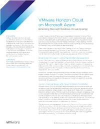 Windows Virtual Desktop to Horizon Cloud on Microsoft Azure