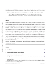 Arxiv:2003.10146V2 [Cs.LG] 17 May 2020 2 a Brief Introduction to the Julia Language6