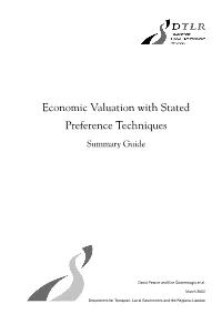 Economic Valuation with Stated Preference Techniques Summary Guide