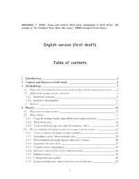 English Version (First Draft) Table of Contents