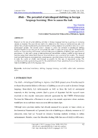 Idub – the Potential of Intralingual Dubbing in Foreign Language Learning: How to Assess the Task