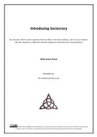 Introducing Sociocracy