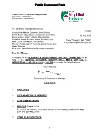 (Public Pack)Agenda Document for Planning & Development Control