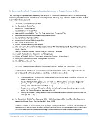 Re-Connecting Cleveland Summary of Relevant Community Plans