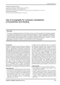 Use of Scangraphy for Computer Visualization of Handwritten Text Shading