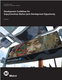 Development Guidelines for Expo/Crenshaw Station Joint Development Opportunity