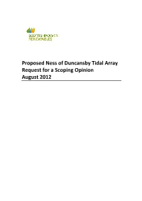 Proposed Ness of Duncansby Tidal Array Request for a Scoping Opinion August 2012