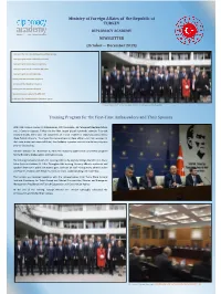 Training Program for the First-Time Ambassadors and Their Spouses