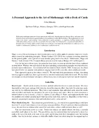 A Personal Approach to the Art of Mathemagic with a Deck of Cards