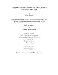 Bacteriophage Felix O1: Genetic Characterization and Bioremedial Application
