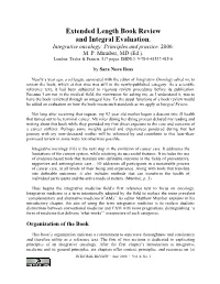 Extended Length Book Review and Integral Evaluation. Integrative Oncology: Principles and Practice