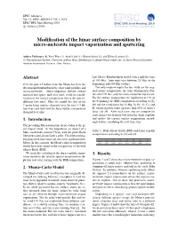 Modification of the Lunar Surface Composition by Micro-Meteorite Impact Vaporization and Sputtering