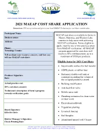 2021 Maeap Cost Share Application