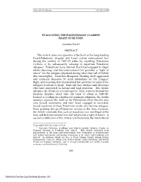 Evaluating the Palestinians' Claimed Right of Return
